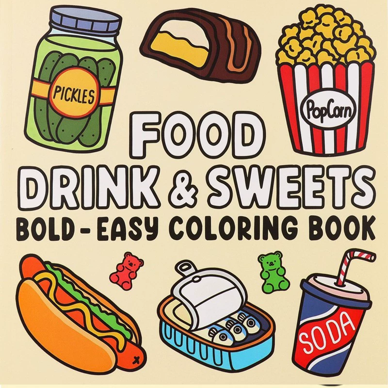 Food And Snacks Coloring Book - Książka do kolorowania dla dorosłych i