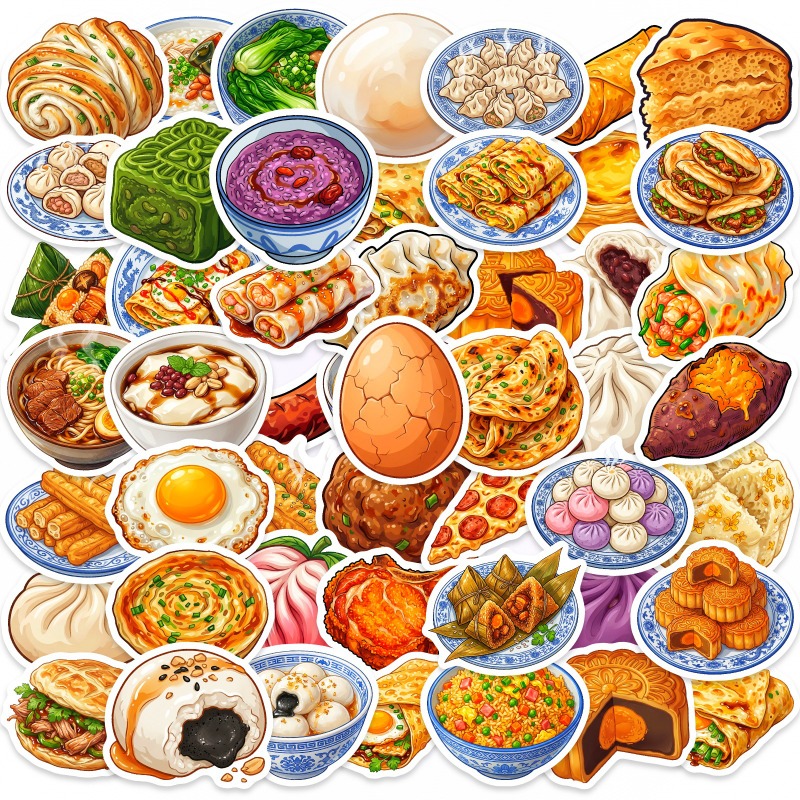 Food Good Snacks - 50 sztuk naklejek z motywami chińskiego