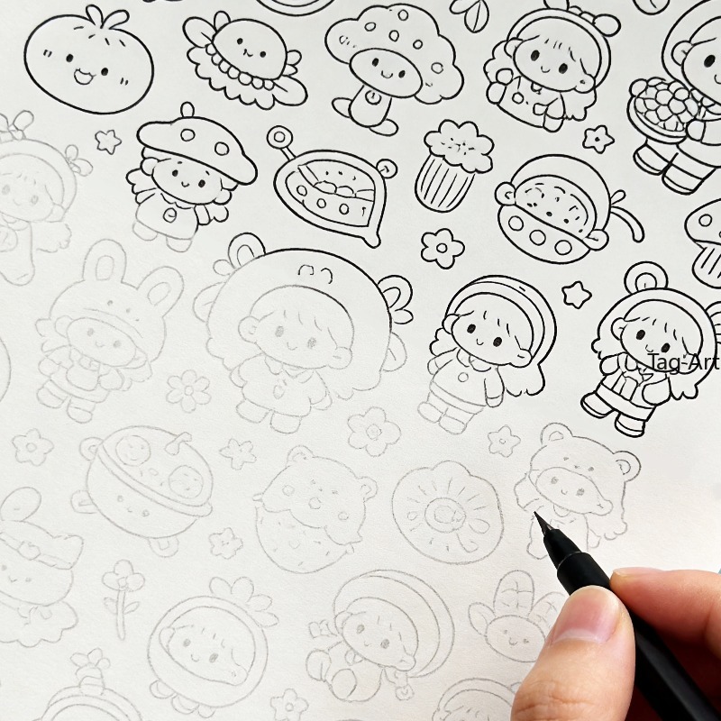 Food And Snacks Coloring Book - Książka z rysunkami do rysowania odręcznie,